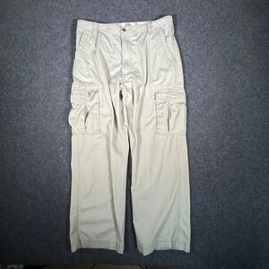 Levi's Cargo Pants Men 38x32 Khaki Loose Straight Utility 100% Cotton Y2K